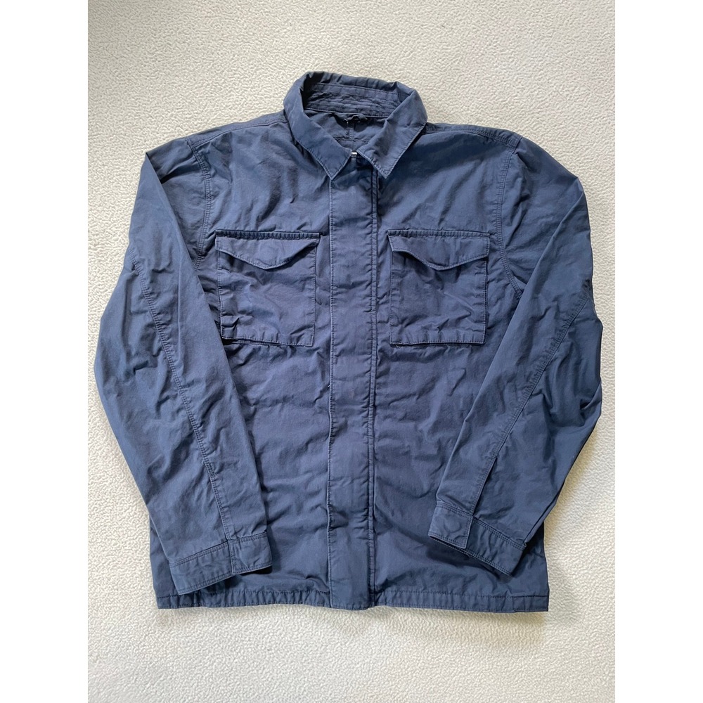 Old Navy Mens Medium Field Jacket Indigo Blue Cotton Nylon Utility